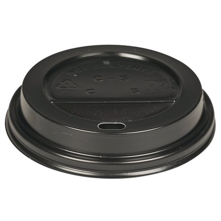 ABENA Lids, Dome, Sip-Thru, For Coffee Cups, Black, Plastic PS, 3.5" Diameter 5198